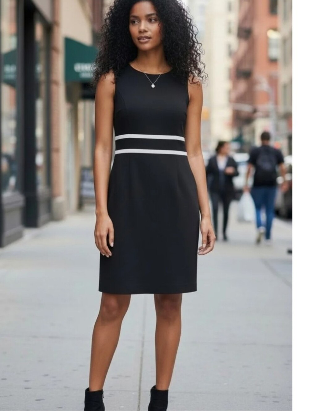 Evan Picone Size 8 Black Label Dress Black Sleeveless Fully Lined Fitted Dress!